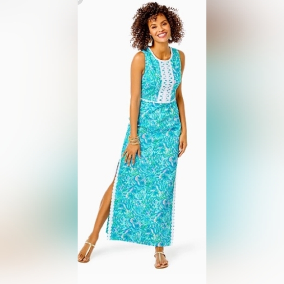 lilly pulitzer adriann maxi dress Lilly Pulitzer NWT Adriann Maxi Dress She's Too Fly $268 Size L